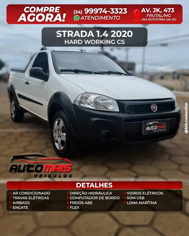 Carro Fiat Strada 2020 Hard Working 1.4 (Flex) (Cabine Simples)