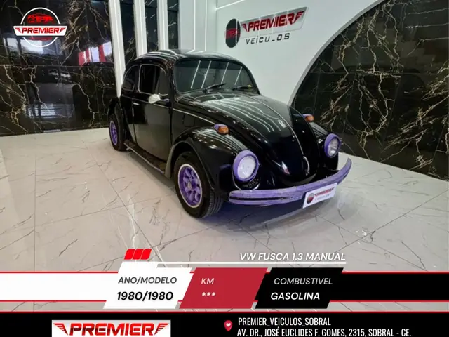 Carro Volkswagen Fusca 1980 1500