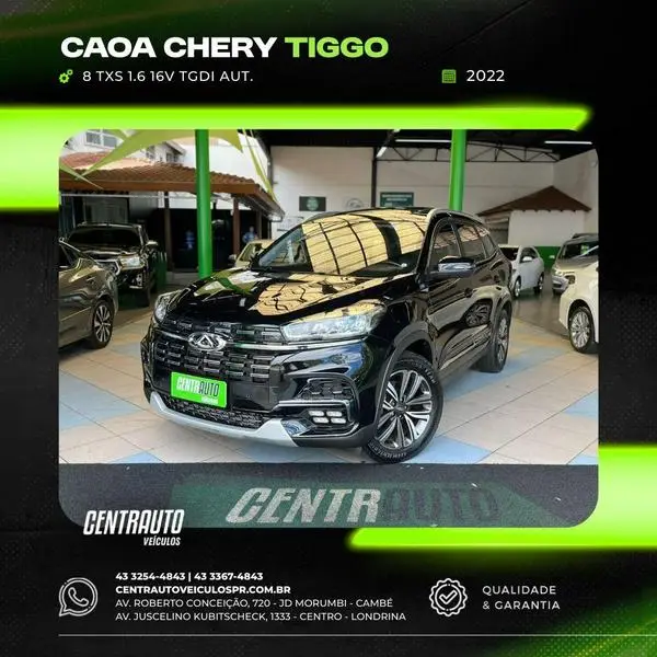 Carro CAOA Chery Tiggo 8 2022 TXS 1.6 Turbo GDI