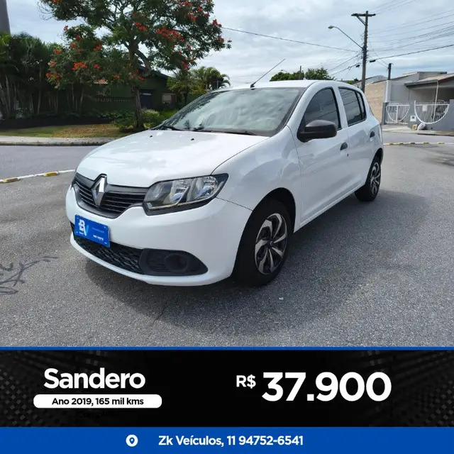 Carro Renault Sandero 2019 Authentique 1.0 12V SCe (Flex)