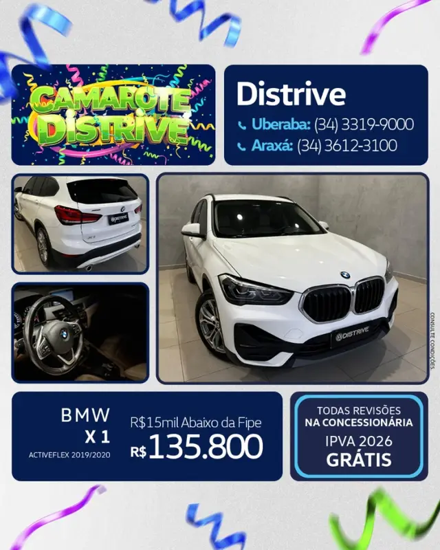 Carro BMW X1 2020 2.0 sDrive20i GP ActiveFlex