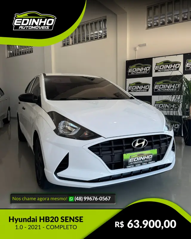 Carro Hyundai HB20 2021 1.0 Sense Pack (Flex)