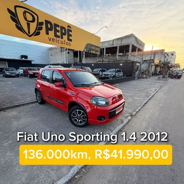 Carro Fiat Uno 2012 Sporting 1.4 8V (Flex) 4p
