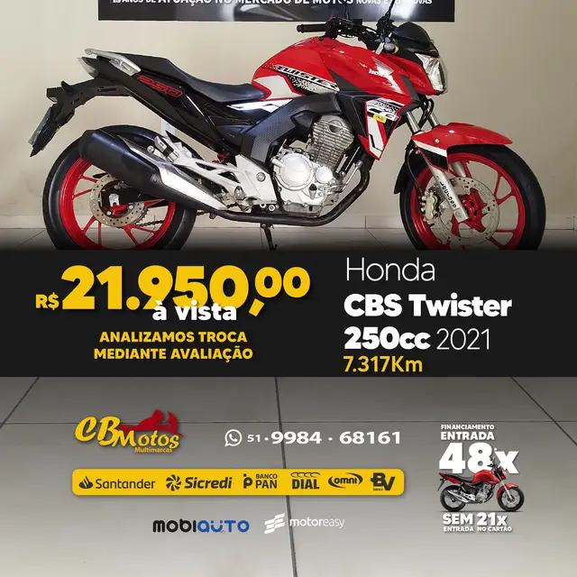 Moto Honda CB 250F Twister 2021 (CBS)