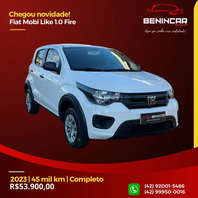 Carro Fiat Mobi 2023 Like 1.0 (Flex)