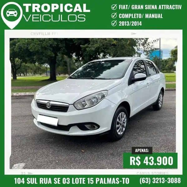 Carro Fiat Grand Siena 2014 Evo Attractive 1.4 8V (Flex)