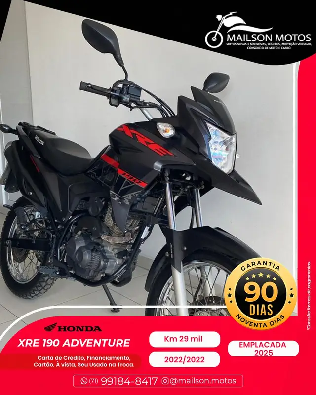 Moto Honda XRE 190 2022 Adventure (Flex)