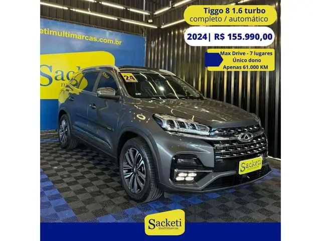 Carro CAOA Chery Tiggo 8 2024 Max Drive 1.6 Turbo Aut.