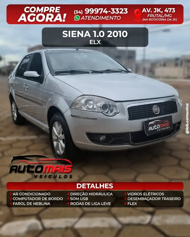 Carro Fiat Siena 2010 ELX 1.0 8V (Flex)