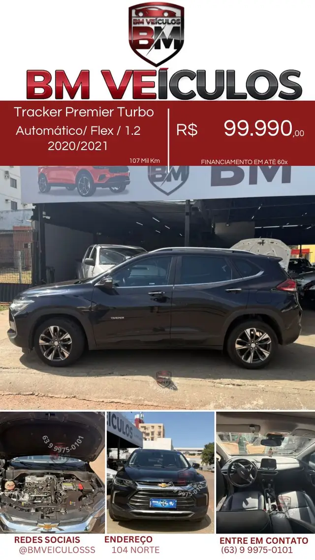 Carro Chevrolet Tracker 2021 Premier 1.2 Turbo (Flex) (Aut)