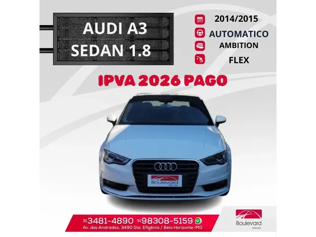 Carro Audi A3 2015 1.8 TFSI Ambition S Tronic