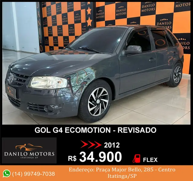 Carro Volkswagen Gol 2012 1.0 Ecomotion(G4) (Flex) 4p