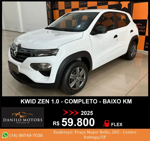 Carro Renault Kwid 2025 Zen 1.0 12v SCe (Flex)