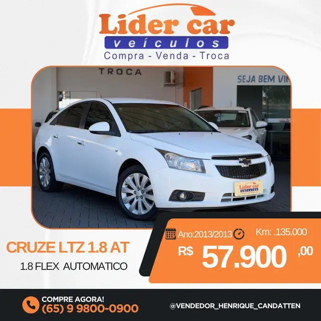 Carro Chevrolet Cruze 2013 LTZ 1.8 16V Ecotec (Aut)(Flex)