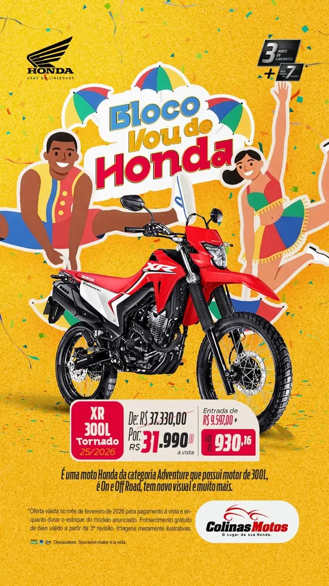 Moto Honda XR 300L 2026 Tornado