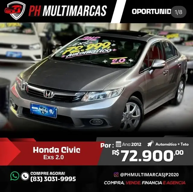 Carro Honda Civic 2012 New  EXS 1.8 16V i-VTEC (Aut) (Flex)