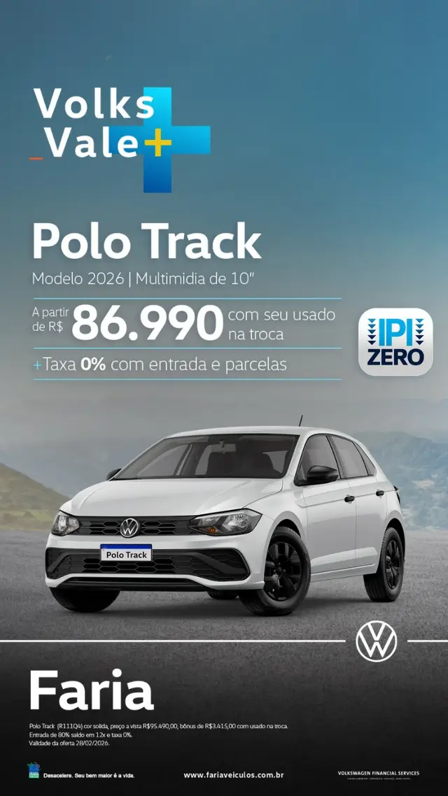 Carro Volkswagen Polo 2026 Track 1.0 Flex 12V