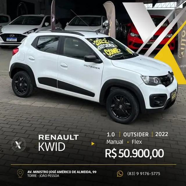 Carro Renault Kwid 2022 Outsider 1.0 12v SCe (Flex)