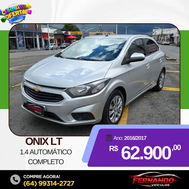 Carro Chevrolet Onix 2017 1.4 LT SPE/4 (Aut)