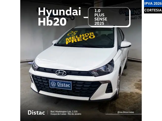 Carro Hyundai HB20 2025 1.0 Sense (Mec.)