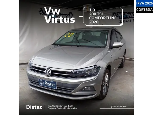 Carro Volkswagen Virtus 2020 1.0 200 TSI Comfortline (Flex) (Aut)