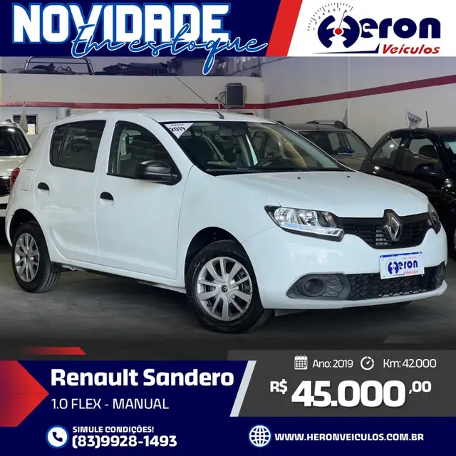 Carro Renault Sandero 2019 Authentique 1.0 12V SCe (Flex)