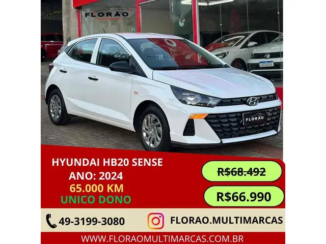 Carro Hyundai HB20 2024 Sense 1.0 (Mec.)