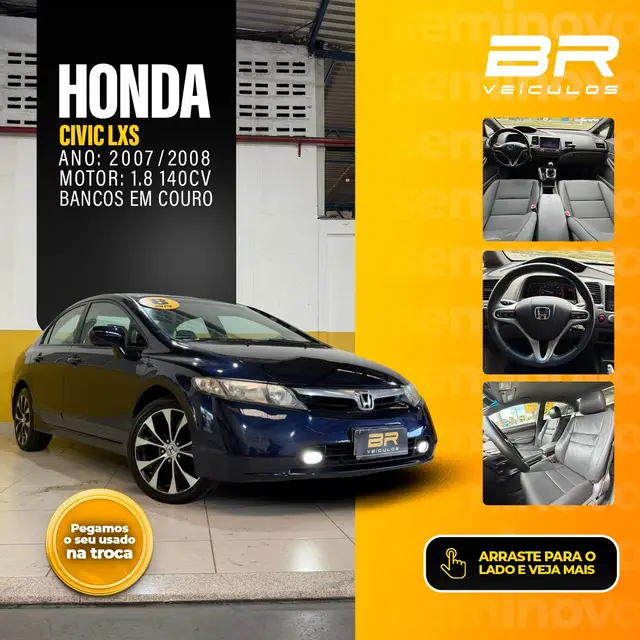 Carro Honda Civic 2008 New  LXS 1.8 16V (Flex)