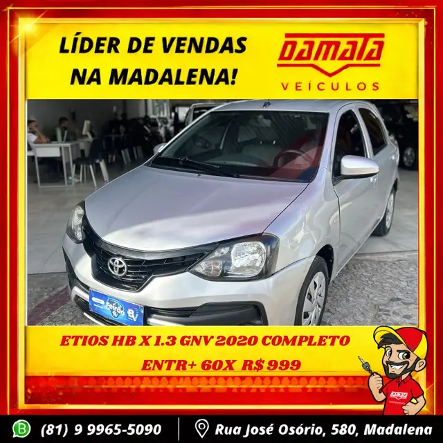 Carro Toyota Etios 2020 X 1.3 (Flex)