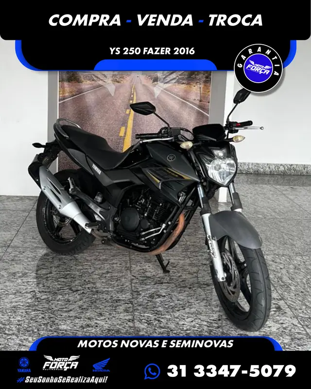 Moto Yamaha YS 250 Fazer 2016 Blueflex