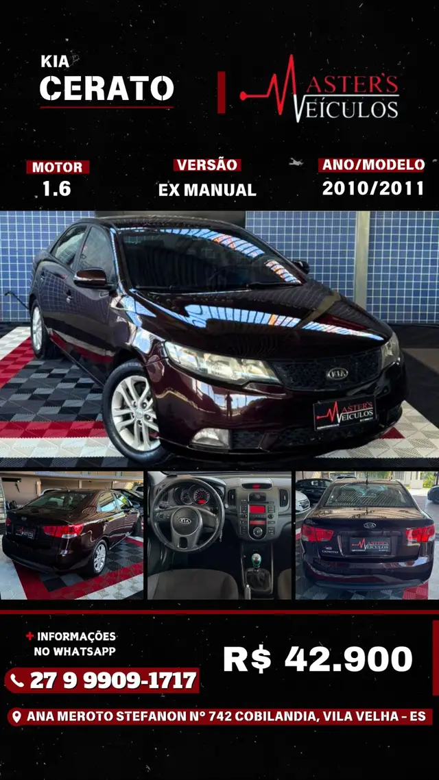Carro Kia Cerato 2011 EX 1.6 16V 6vel