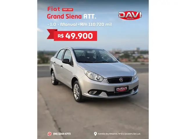 Carro Fiat Grand Siena 2019 Attractive 1.0 (Flex)