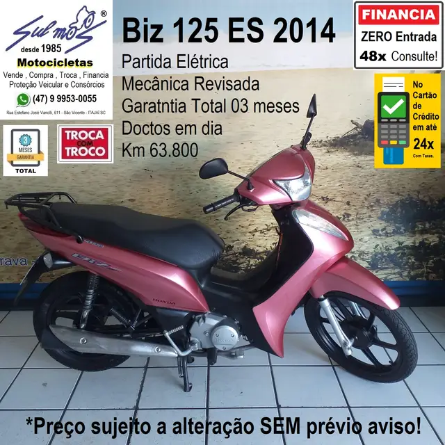 Moto Honda Biz 125i 2014 ES
