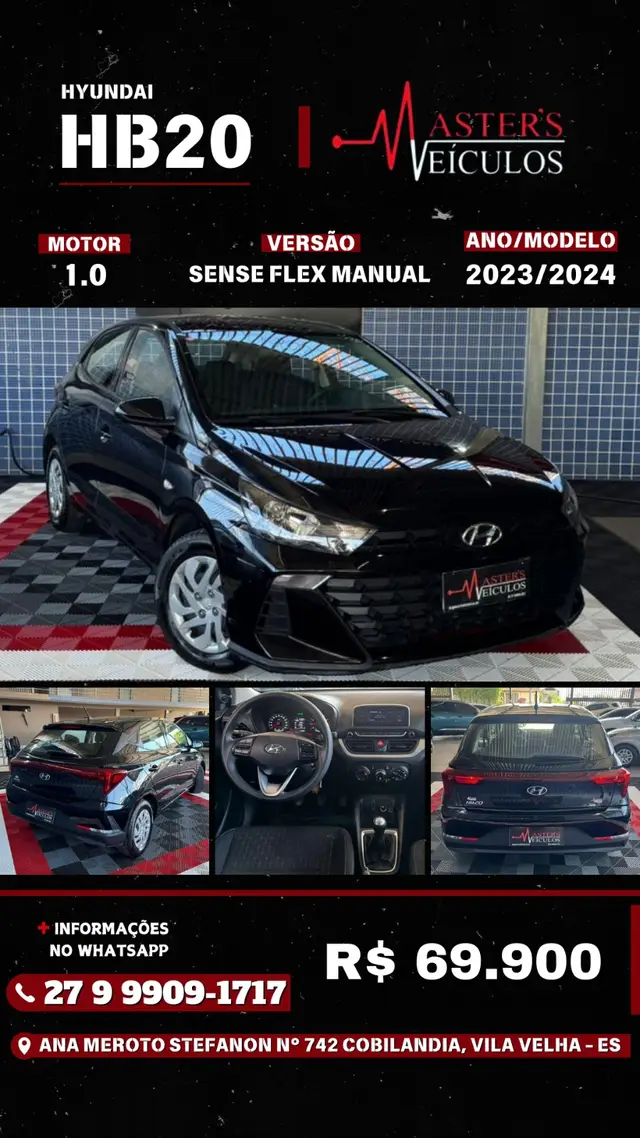Carro Hyundai HB20 2024 Sense 1.0 (Mec.)