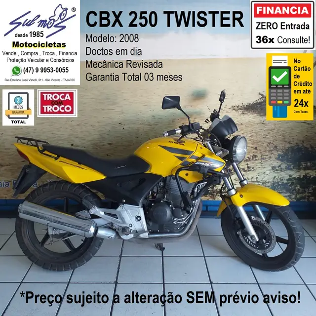 Moto Honda CBX 250 2008 Twister