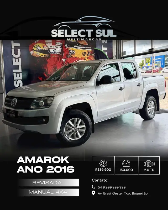 Carro Volkswagen Amarok 2016 2.0 CD 4x4 TDi Trendline (Aut)