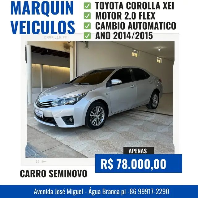 Carro Toyota Corolla 2015 2.0 XEi Multi-Drive S (Flex)