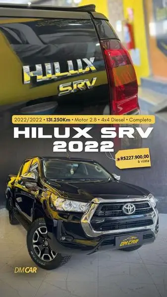Carro Toyota Hilux Cabine Dupla 2022 SRV 2.8 TDI CD 4x4 (Aut)