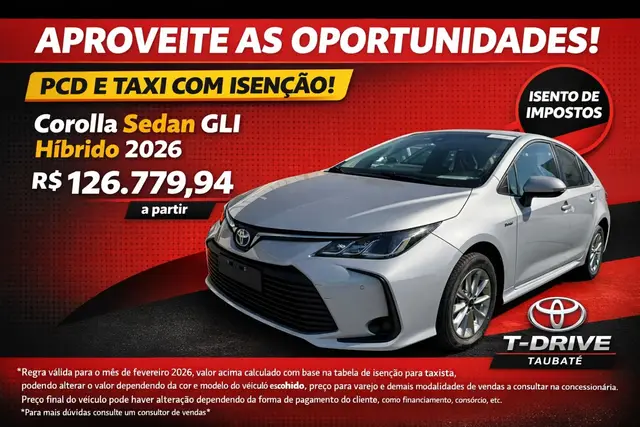 Carro Toyota Corolla 2026 GLi 1.8 HEV AT