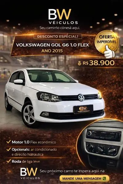 Carro Volkswagen Gol 2015 1.0 MPI Trendline 12V 5p (Flex)