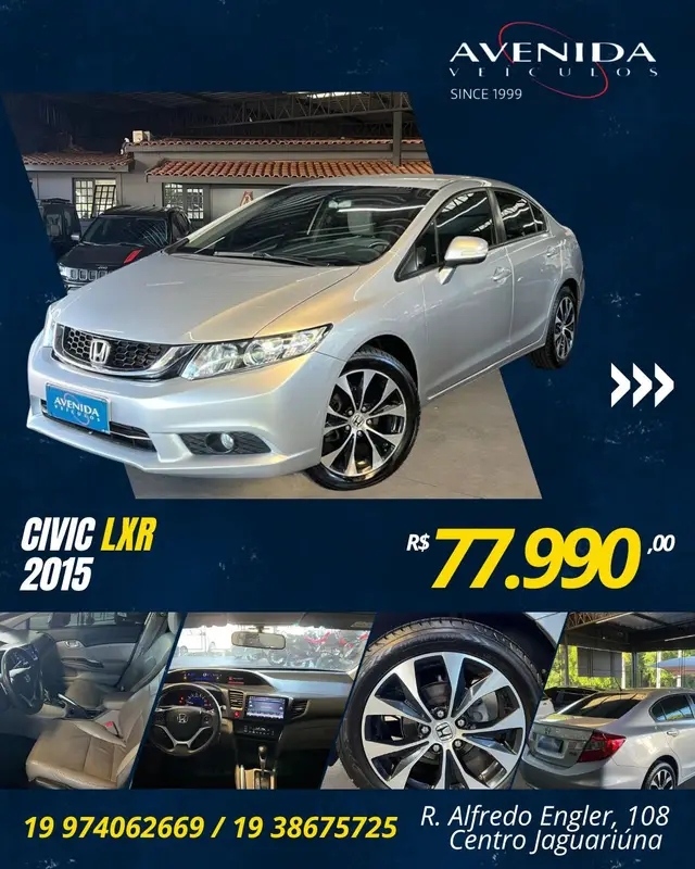 Carro Honda Civic 2015 LXR 2.0 i-VTEC (Aut) (Flex)