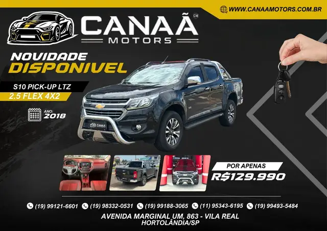 Carro Chevrolet S10 Cabine Dupla 2018 S10 2.5 ECOTEC SIDI LTZ 4x2 (Cabine Dupla) (Aut)