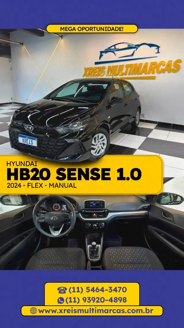 Carro Hyundai HB20 2024 Sense 1.0 (Mec.)