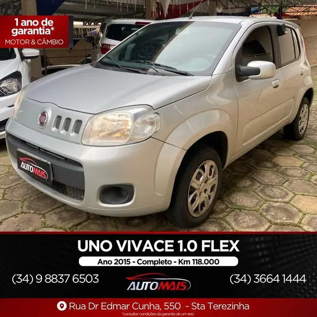 Carro Fiat Uno 2015 Vivace 1.0 8V (Flex) 4p