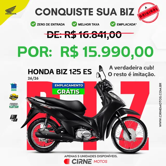 Moto Honda Biz 125 2026 EX