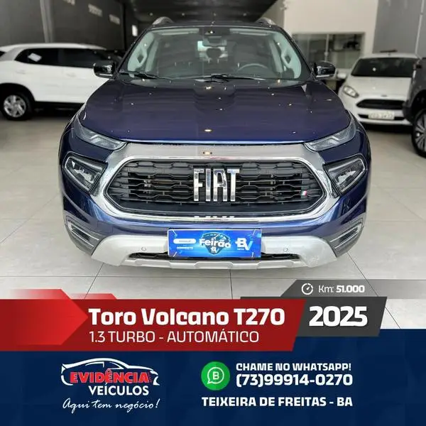 Carro Fiat Toro 2025 Volcano 1.3 Turbo 270