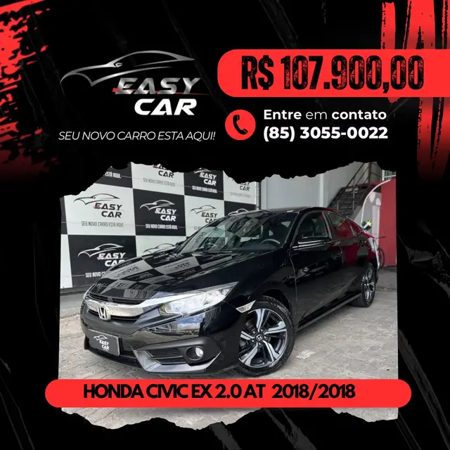 Carro Honda Civic 2018 EX 2.0 i-VTEC CVT