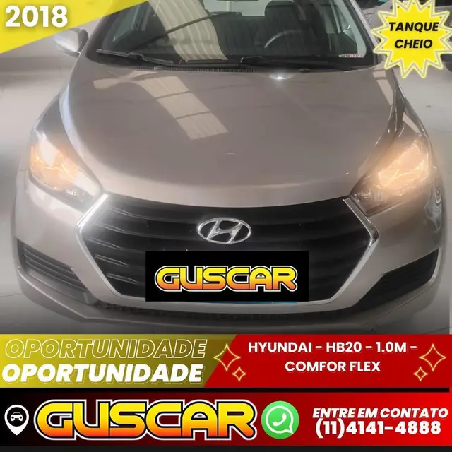 Carro Hyundai HB20 2018 1.0 Comfort Plus Turbo (Flex)