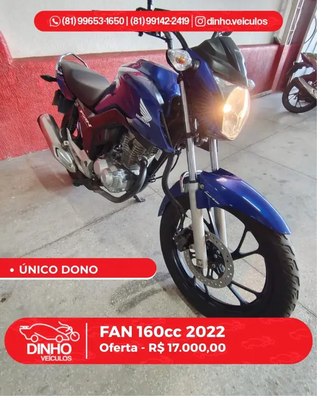 Moto Honda CG 160 2022 Fan