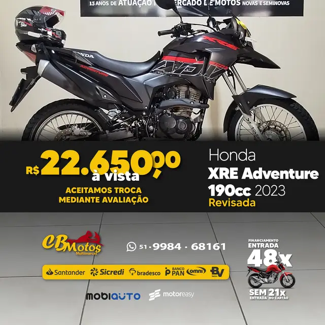 Moto Honda XRE 190 2023 Adventure